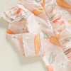 Floral Carrot Ruffle Onesie & Bow