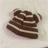 Striped Bear Ear Beanie Hat