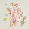 Floral Carrot Ruffle Onesie & Bow