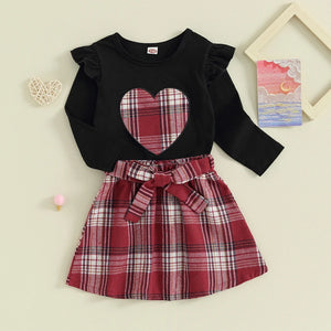 Plaid Heart Skirt Outfit