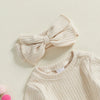 Solid Shaila Ribbed Onesie & Headband