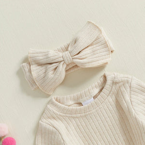 Solid Shaila Ribbed Onesie & Headband