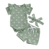 Ruffled Ribbed Bow Outfit