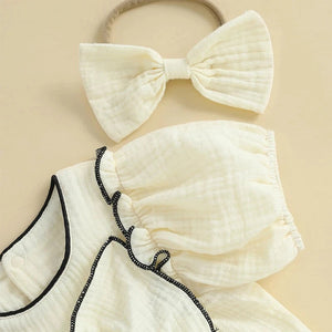 Elegant Ellie Bow Romper & Headband