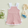 Solid Ribbed Ruffle Raina Romper