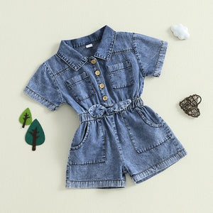 Denim Dallie Shorts Romper
