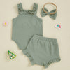 Ruffled Summer Flowers Outfit & Bow