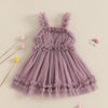 Solid Skyla Mesh Ruffle Dress