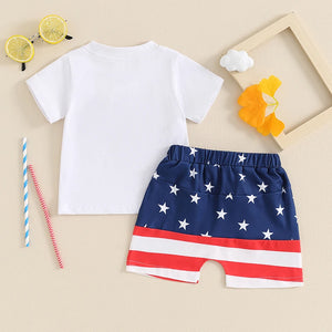 Embroidered USA T-shirt & Shorts