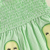 Plaid Avocado Ruffle Dress & Bow