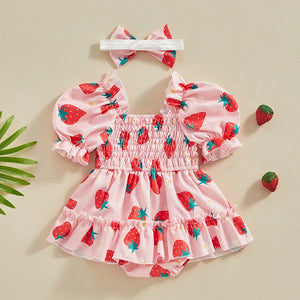 Flower Fruity Summer Dress & Headband