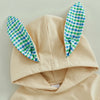 Plaid Bunny Ear Hooded Onesie