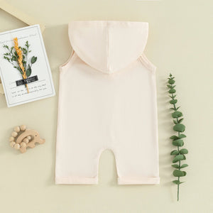 Solid Pocket Hoodie Romper