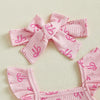 Ribbed Ruffle Ribbon Outfit & Bow