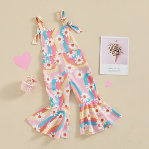 Groovy Flower Wave Bell Bottom Romper