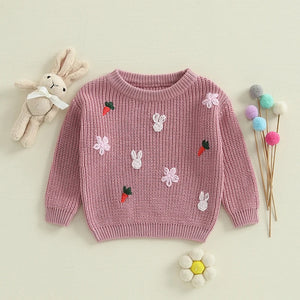 Embroidery Knit Easter Sweater