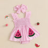 Plaid Watermelon Ruffle Dress & Bow