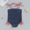 Shoulder Tie Stars & Stripes Swimsuit