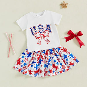 Patriotic USA Stars Skirt Outfit