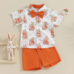 Bunny Carrot Easter Bow Tie Outfit