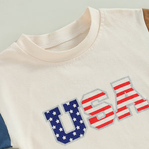 USA Patchwork T-shirt & Shorts
