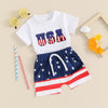 Embroidered USA T-shirt & Shorts