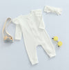 Ribbed Flutter Shoulder Onesie & Bow