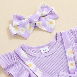 Ruffled Daisy Mae Romper & Bow