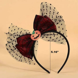 Lace Pumpkin Bow Headband