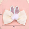 2 Pack Glitter Bunny Bow Clips