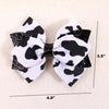 2 Pack Cow Glitter Bow Clips
