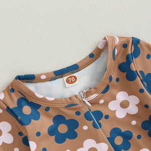 Floral Footie Onesie & Bow
