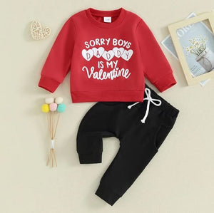 Sorry Boys Daddy is My Valentine Outfit