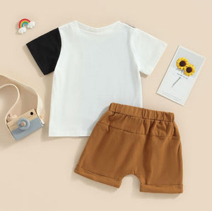 Pocket Color Patch T-shirt & Shorts