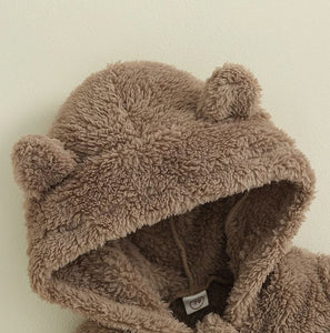 Plush Hooded Bear Ear Romper