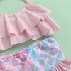 Ruffled Halter Mermaid Swimsuit & Headband