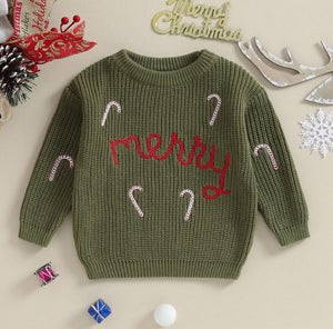 Merry Knitted Candy Cane Sweater