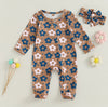 Floral Footie Onesie & Bow