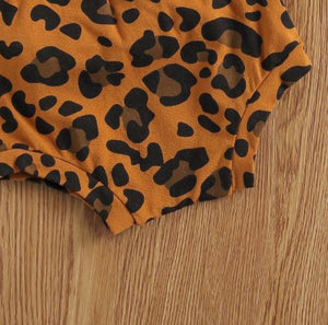 Shoulder Tie Leopard Print Summer Outfit