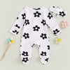 Floral Footie Onesie & Bow