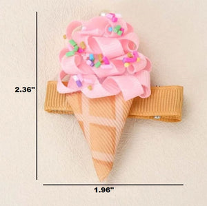 2 Pack Ice Cream Cone Hair Clips