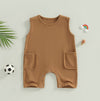 Solid Simon Pocket Romper