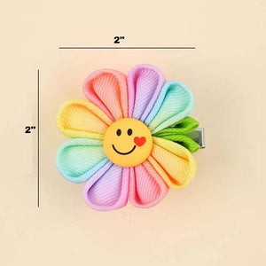 2 Pack Rainbow Flower Hair Clips
