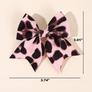 2 Pack Leopard Print Bow Clips