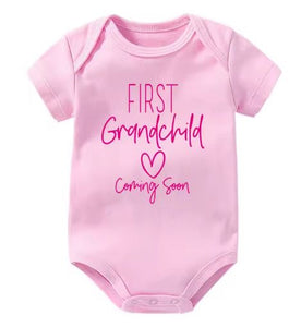 First Grandchild Coming Soon Onesie