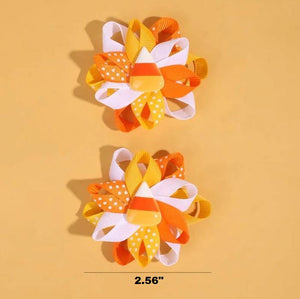 2 Pack Candy Corn Ribbon Clips