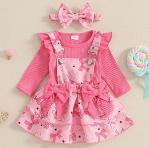 Valentine's Day Overalls Dress Outfit