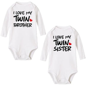I Love My Twin Brother or Sister Onesie