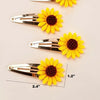 6 Pack Sunflower Hair Clips