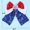 USA Heart Bow Clip